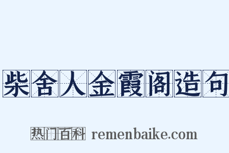 柴舍人金霞阁造句是什么意思的图片